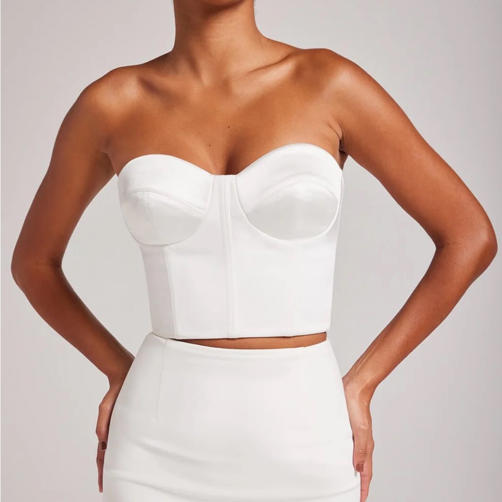 NADINE MERABI - White Corset Top - Size Large